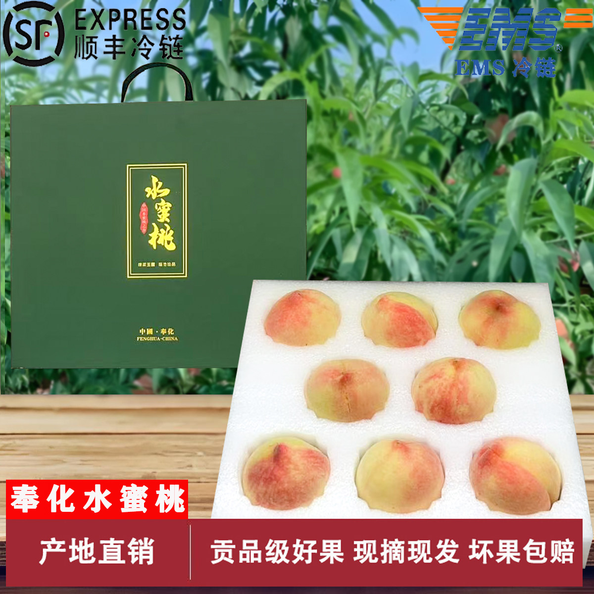 正宗奉化水蜜桃湖景玉露新鲜现摘现发高端礼盒的桃子新鲜水果宁波