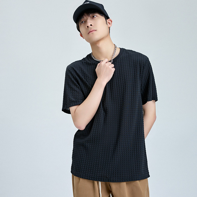 夏季新款冰丝潮牌简约休闲时尚冰丝圆领短袖T恤DS-B310-681P35,男装T恤,电商D228（原B310）