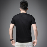 2025男夏季新款丝光棉刺绣圆领休闲短袖青年T恤D228-6002-P68，男装T恤，电商D228（原B310）