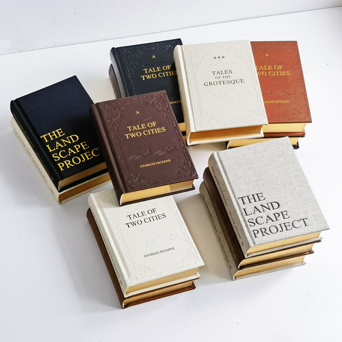 清新简约文艺复古皮质小本装饰书