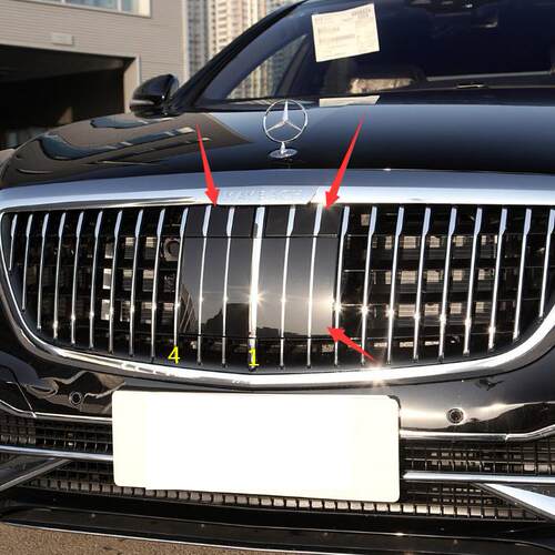 奔驰S级迈巴赫S450中网盾牌S400竖饰条前亮条S320摄像头翻盖板