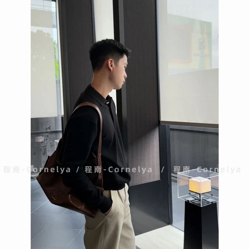 秋冬呼吸感肌理感织法极简INS翻领百搭针织衫毛衣M896-P78,男装针织衫/毛衣,星座918-1