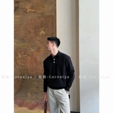 秋冬呼吸感肌理感织法极简INS翻领百搭针织衫毛衣M896-P78，男装针织衫/毛衣，星座918-1