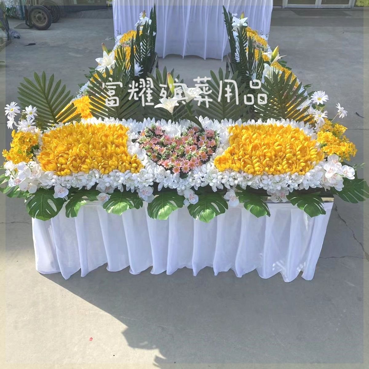 围观冰棺水晶棺仿真棺花祭台瞻仰全套殡葬灵堂布置发货用品天内