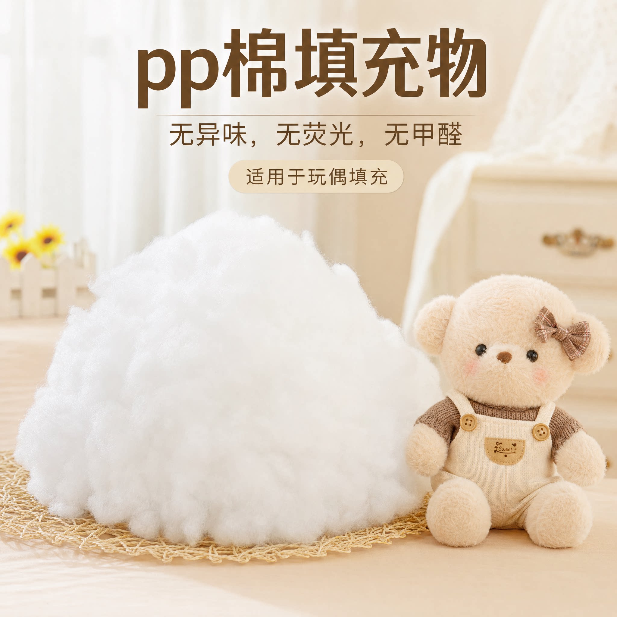 聚梦坊高弹PP棉填充棉DIY抱枕图片