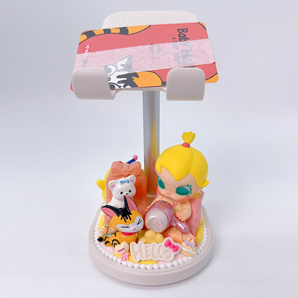 潮玩奶油胶创意diy molly 星星人小天手机支架节日礼物摆件