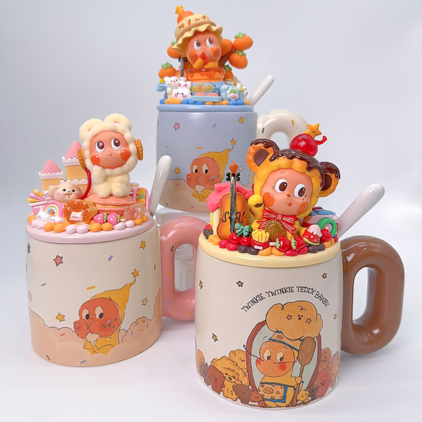 星星人联名胖胖杯美味时刻奶油胶diy手作马克杯潮玩桌面摆件可爱