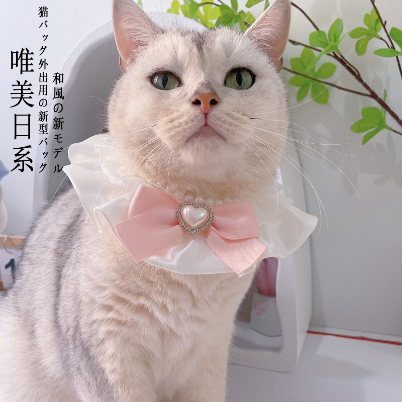 日本猫咪项圈公主风蝴蝶结狗项链