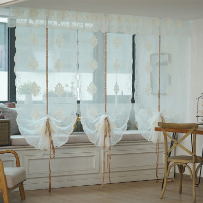 扇形纱帘客厅厨房窗帘提拉隔断帘