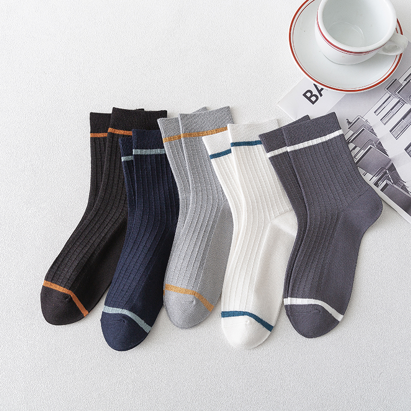 满200减30袜子男竹纤维小方格商务袜搭配皮鞋穿的袜子百搭篮球袜