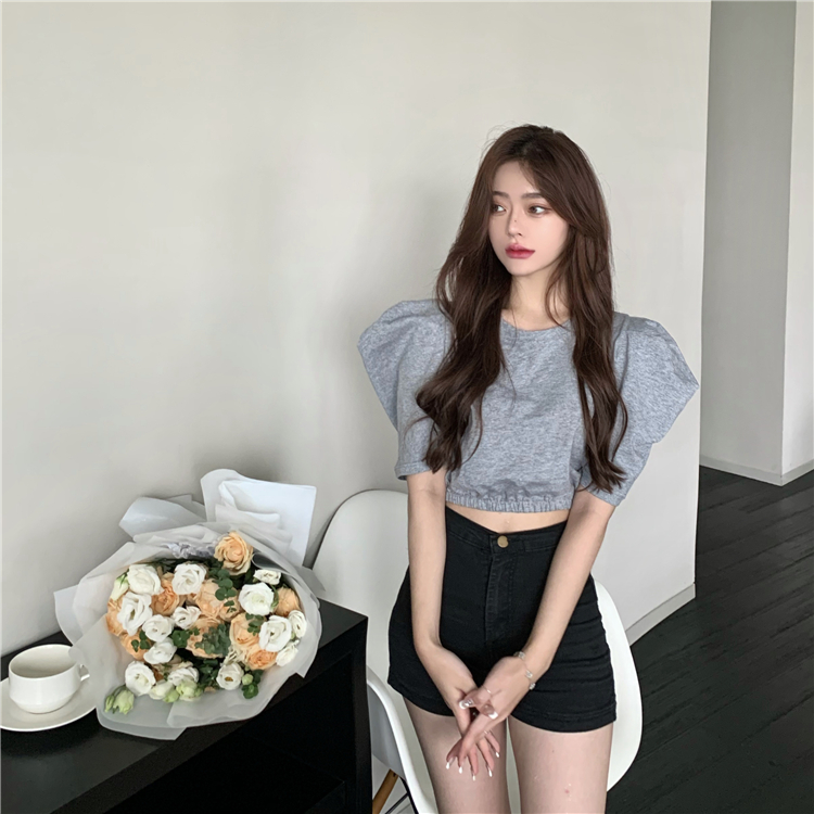 Real price spring and summer 2021 new Korean style lace knitted T-shirt two piece women's wear