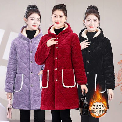 家居服棉衣加绒加厚抗寒