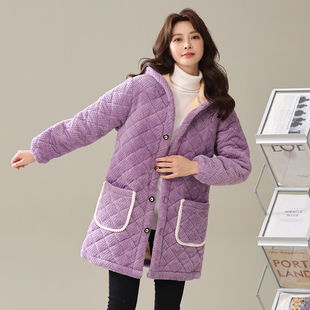 2025新款罩衣女冬季加绒加厚工作服大褂四川省服女款外套洋气大人