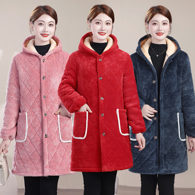 加绒保暖时尚妈妈棉袄省服
