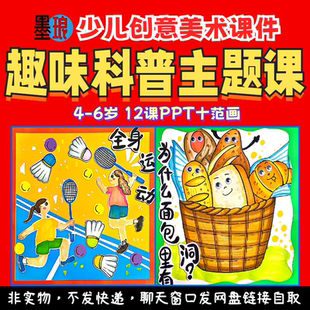 少兒童創意美術幼兒啟蒙知識美育課程繪畫畫課件PPT 趣味科普主題