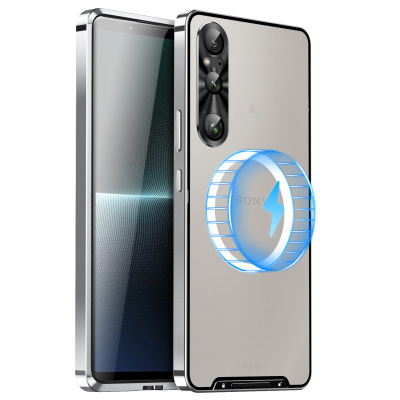适用索尼Xperia10V金属边框Xperia10IV手机壳金属镜头索尼Xperia1VI磁吸充电1-6手机壳Sony Xperia10-5保护壳