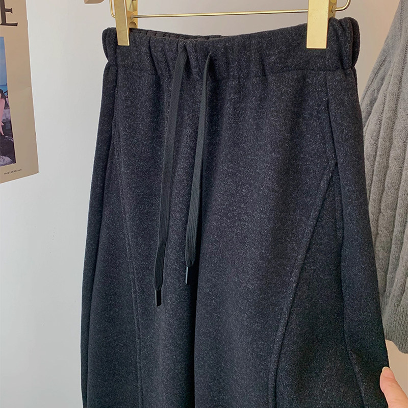 2025冬季新款弧形弯刀裤女宽松解构休闲裤黑灰色保暖百搭阔腿长裤,女装/女士精品,休闲裤,淘宝优惠券,粉丝福利购,淘宝优惠卷