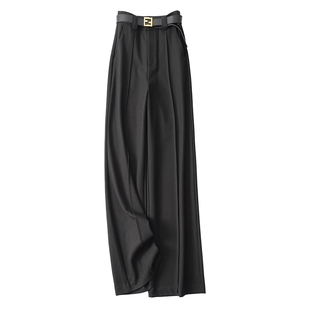 裤 高质感斜纹西装 子女垂感窄版 阔腿裤 春夏季 通勤气质职业长裤 新款