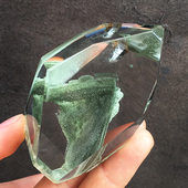 天然绿幽灵原石四季 彩幽灵随形千层金字塔聚宝盆多面体六棱柱摆件
