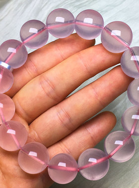 天然粉水晶冰粉西柚粉六芒星光