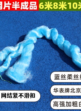 进口渔网片半成品6米8米10米高粘鱼网衣高强加粗丝单层三层鱼网片