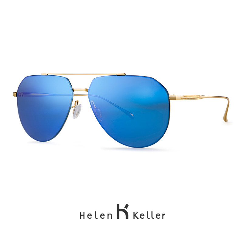 海伦凯勒新款太阳镜男 高清偏光墨镜 开车炫彩蛤蟆镜H8661