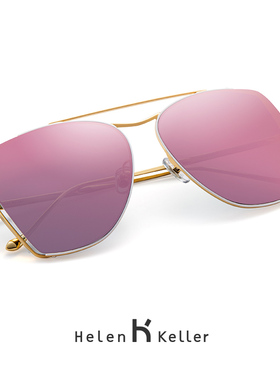 新款海伦凯勒太阳镜女款高圆圆广告款偏光镜彩膜时尚墨镜女H8618