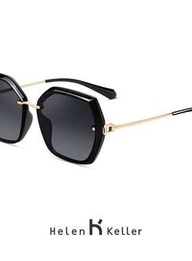 海伦凯勒新款时尚百搭多边大框墨镜女潮流偏光太阳镜圆脸H8831