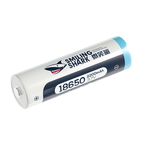 웃는 상어 18650 리튬 배터리 손전등 헤드 라이트 전원 충전식 배터리 3.7V 대용량 및 높은 내구성