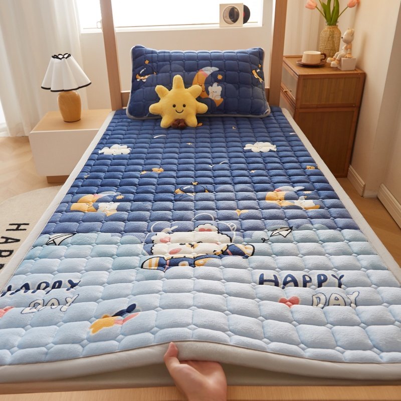 牛奶绒床盖宿舍学生单人冬季加绒床单床垫家用床褥子垫被铺底软垫