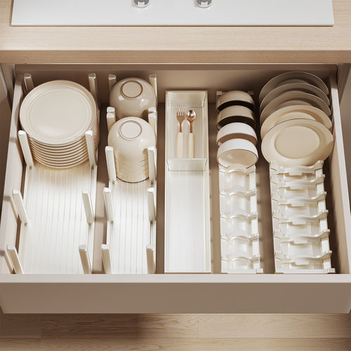 厨房抽屉收纳分隔板橱柜内置餐具收纳盒勺子刀叉碗筷子分格整理盒