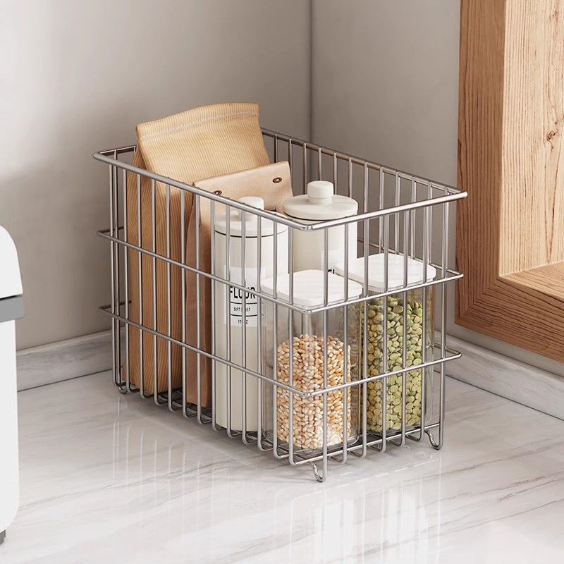 加粗实芯304不锈钢收纳筐可叠加