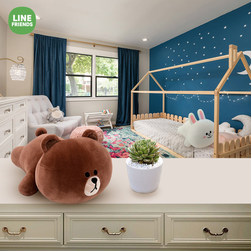 长亿linefriends系列可妮兔趴姿软抱枕毛绒玩偶儿童毛绒玩具