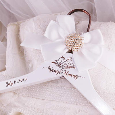 diy婚礼纱新娘订制实木质衣架