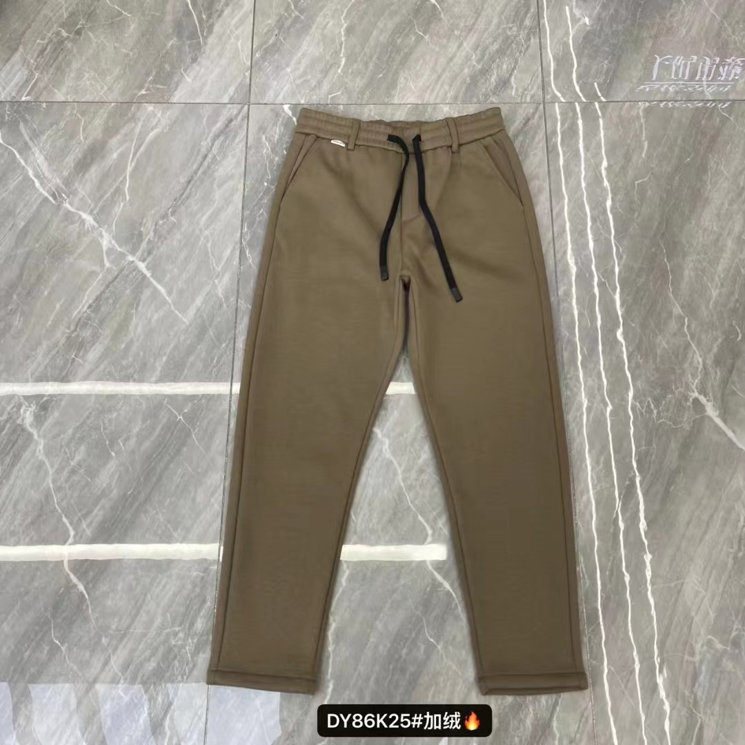 达依空间加肥加大码男士冬季商务加绒休闲裤直筒高弹长裤86K25