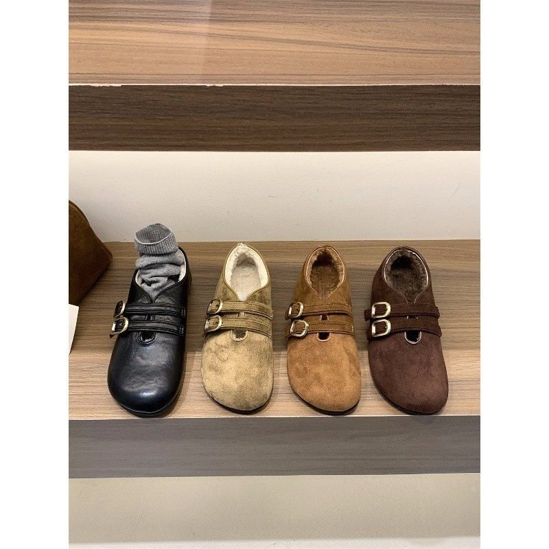 平底复古黑色小皮鞋女鞋子2025秋冬加绒毛毛鞋深口乐福鞋绒面单鞋,女鞋,浅口单鞋,淘宝优惠券,粉丝福利购,淘宝优惠卷