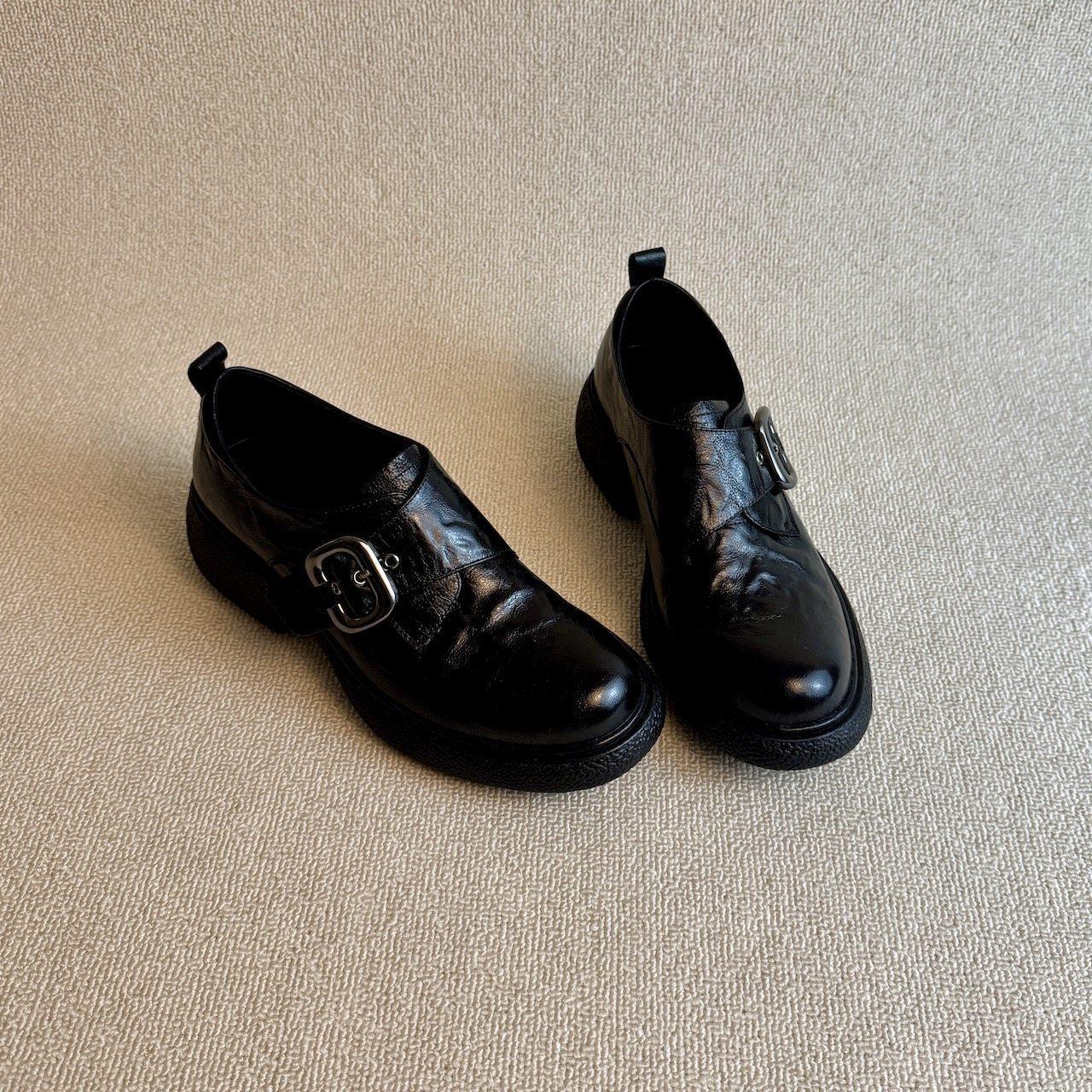 圆头厚底静音舒适通勤深口乐福小皮鞋女,女鞋,浅口单鞋,淘宝优惠券,粉丝福利购,淘宝优惠卷