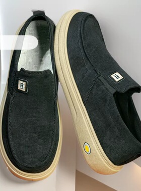 2026春季老北京布鞋男一脚蹬透气舒适帆布鞋软底防滑休闲户外单鞋