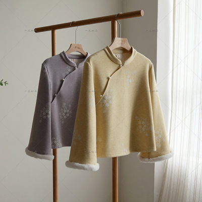 5318《看尽长安》原创温柔文艺复古民国风衬衫改良立领加厚上衣