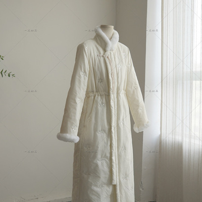 5446《冬吟眠眠》原创国风重工绣花棉服高级感夹棉保暖长款棉袄