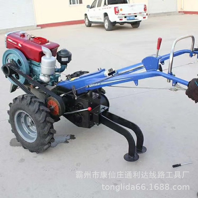 双卷筒手扶拖拉机绞磨 5吨柴油绞磨机 电缆牵引二轮收线机