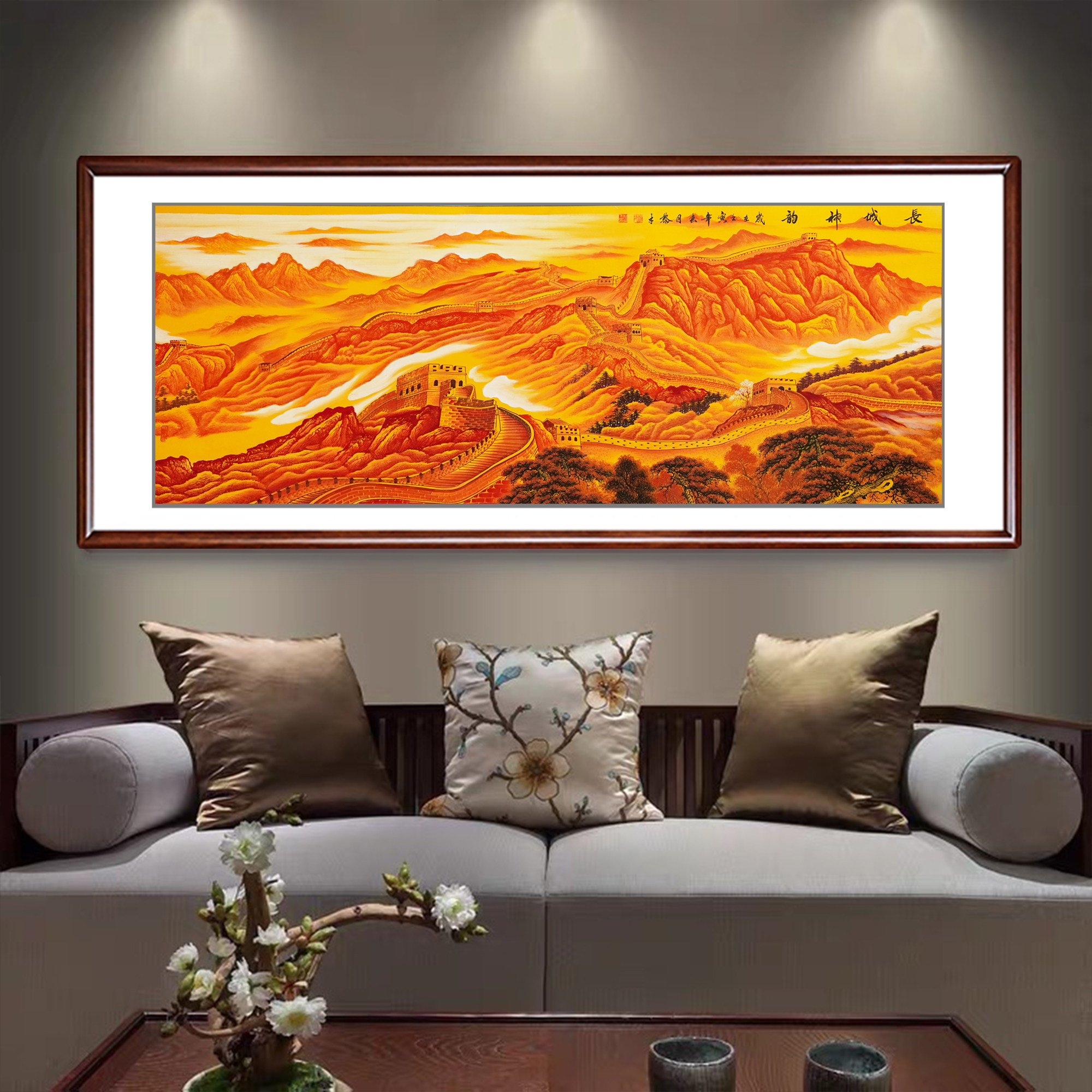 手绘万里长城画靠山图客厅中式办公室名家手绘真迹挂画国画山水画