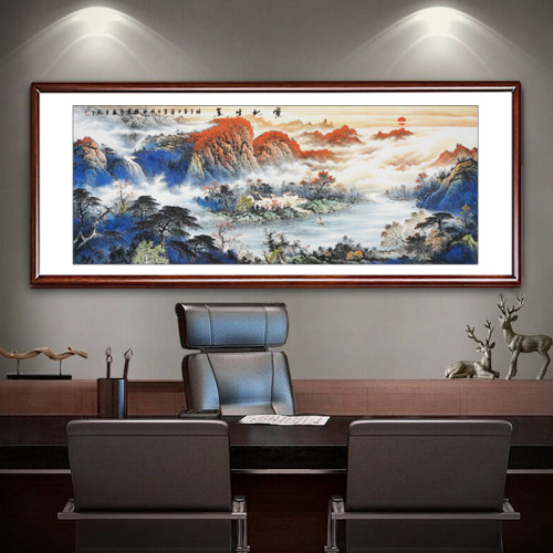 宝地生金紫气东来书房手写国画