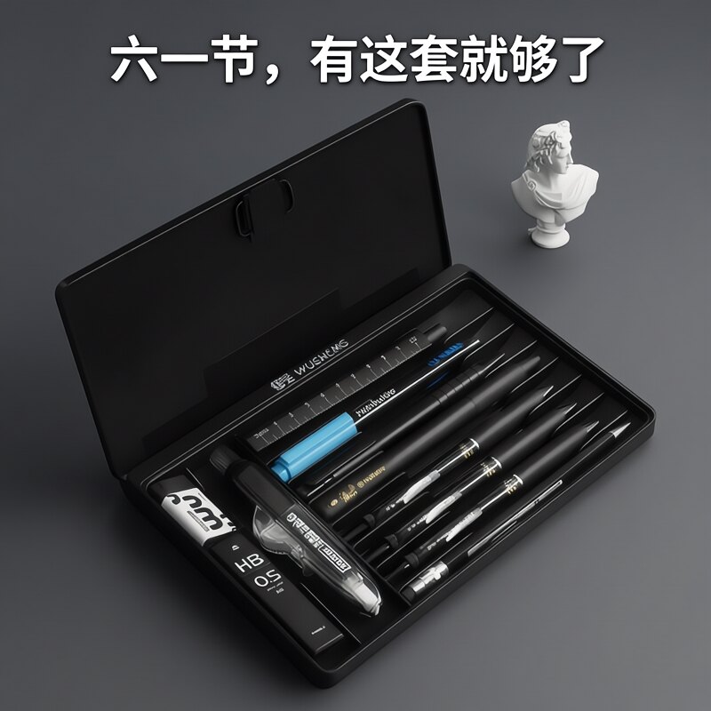 开学季礼品套装悟生文具盒多功能黑科技铅笔盒男女款大容量收纳盒