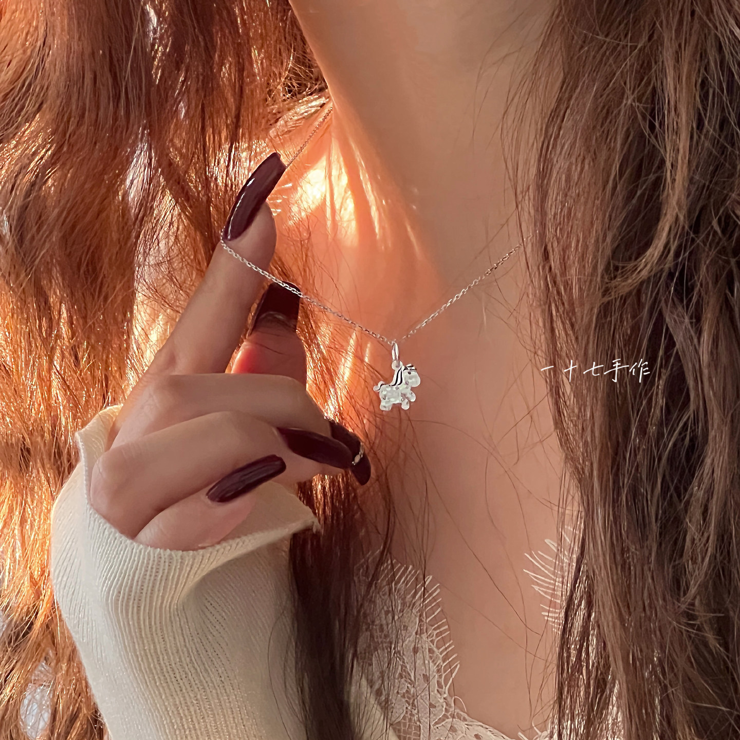 一十七手作 生肖小马碎碎冰招财铜钱气质锁骨链s925银项链礼物女,饰品/流行首饰/时尚饰品新,银饰项链,淘宝优惠券,粉丝福利购,淘宝优惠卷