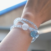 碧落 天然水晶手串冰种海蓝宝白幽灵原创设计手链项链锁骨链