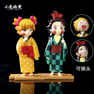 鬼灭之刃 游郭花街篇cos和服炭治郎我妻善逸搞怪手办模型可换头女