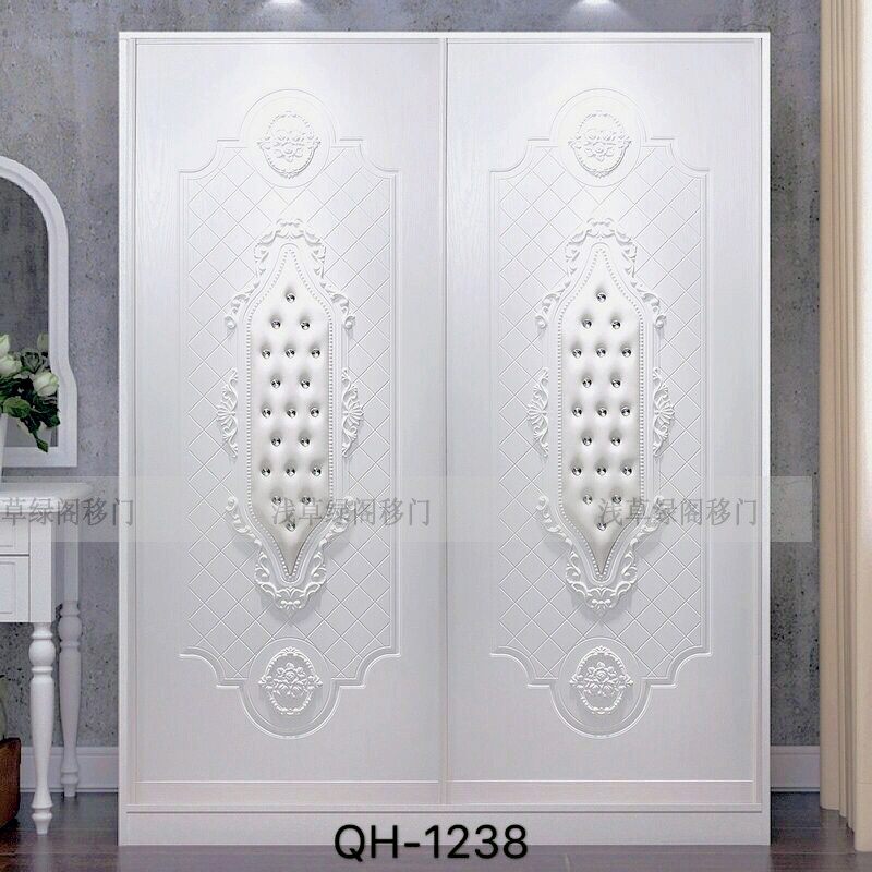 欧式衣柜移门精雕吸塑软包移门 整体衣柜推拉门定做定制 厂家直销
