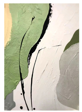 绿色现代简约抽象手绘肌理油画客厅装饰画沙发背景墙挂画