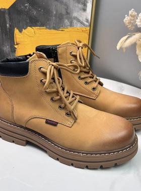 Qbu专柜正品黄色牛皮单里大黄蜂男士马丁靴019X12 4/1